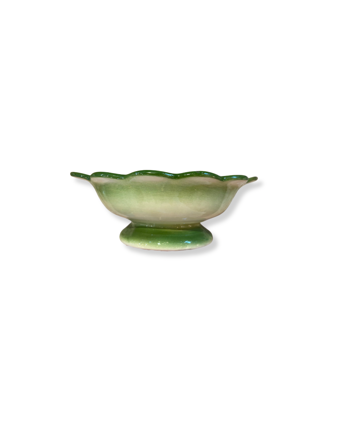 Green Shallow Flower Bowl