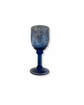 Fruit-Detailed Blue Glass Chalice